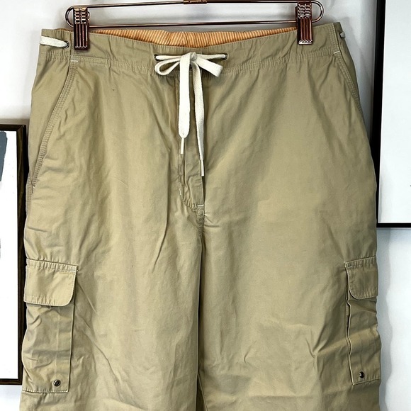Lauren Ralph Lauren Tan Capri Cargo Pants with Draw String Waist SZ. 8 - Picture 2 of 12